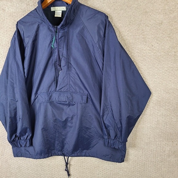 Vintage Izod Club‎ Jacket Mens Large Blue Nylon Half Zip Front Pocket Mock Neck - Picture 3 of 9